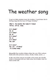English Worksheet: The weather song