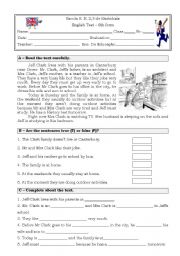 English Worksheet: Test 6th grade Present simple/ present Continuous