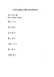 English worksheet: Lets play with numbers!