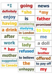 English Worksheet: gerunds or infnitives