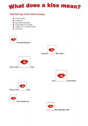 English worksheet: ST. Valentine: What does a kiss mean?