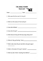 English Worksheet: The magic finger 