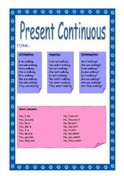 English worksheet: Present Continuous