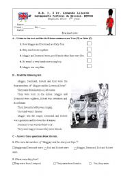 English Worksheet: test Past Simple To BE
