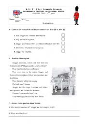 English Worksheet: Simple Past WAS WERE (Regular sts)