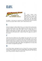 English worksheet: Indiana Jones