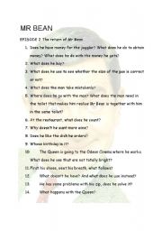 English worksheet: Mr Bean Episode 2