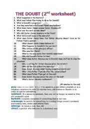 English worksheet: The doubt (second worksheet)