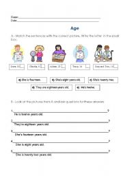 English worksheet: Age