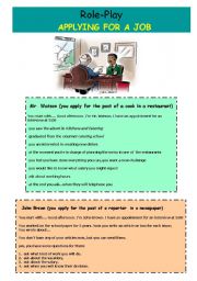 English Worksheet: Role-Play. Applying for a Job.