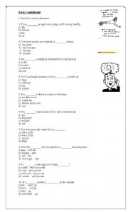 English worksheet: the first conditinal