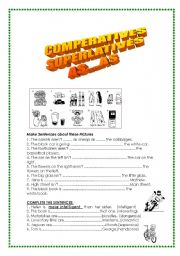 English Worksheet: compertves-superlatves-as..as.