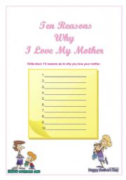 English Worksheet: Mothers Day 4:5