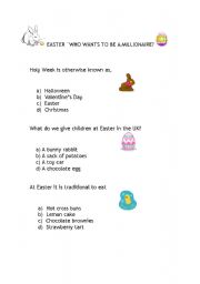 English Worksheet: Easter Quiz