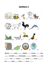 English worksheet: Build up your vocabulary - animals 2