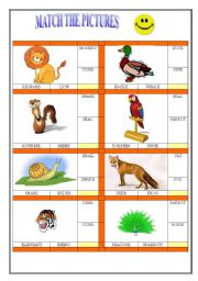 English Worksheet: Animals vocabulary