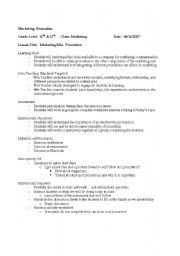 English Worksheet: Marketing Mix