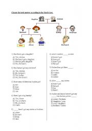 English Worksheet: Family Tree