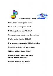 English Worksheet: Colours Chant