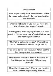 Conversation questions - Several topics