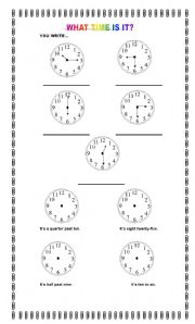 English Worksheet: THE TIME
