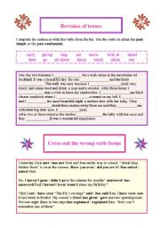 English Worksheet: Revision of tenses + Sentence Transformation