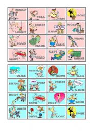 English Worksheet: BINGO OF IRREGULAR VERBS (3 of 9)