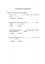 English worksheet: -ED and -ING Participial Adjectives