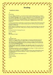 English Worksheet: READING AND WRITING FORMAL LETTERS