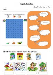 English Worksheet: Months, days and seasons