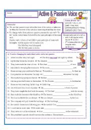 English Worksheet: Active and Passive Practice