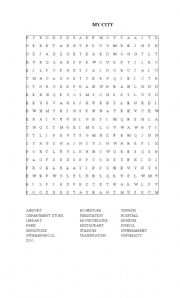 English Worksheet: My City  puzzle