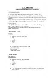 English Worksheet: The impact of technology on texts