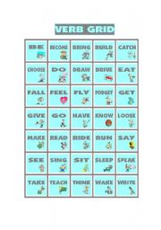 English Worksheet: BINGO OF IRREGULAR VERBS (1 OF 9)