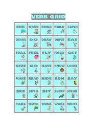 English Worksheet: BINGO OF IRREGULAR VERBS (1 OF 9)