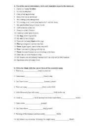 English Worksheet: countable noun