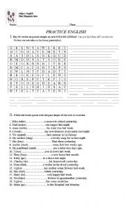 English Worksheet: Letter soup with verbs in Past Tense