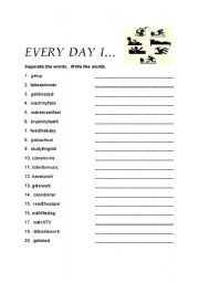 English worksheet: Every Day I...