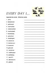 English Worksheet: Every Day I...