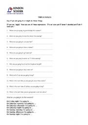 English worksheet: might or going to