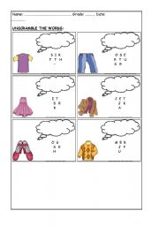 English worksheet: THE CLOTHES