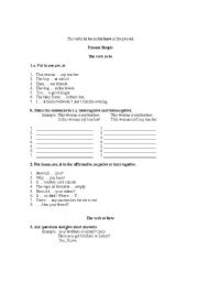 English Worksheet:  THE PRESENT FORM OF TO BE AND TO HAVE