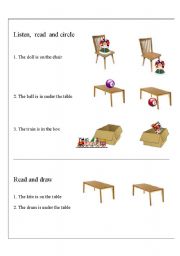 English Worksheet: on-in