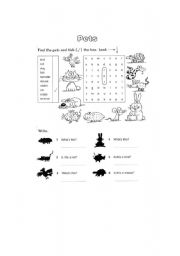 English Worksheet: pets