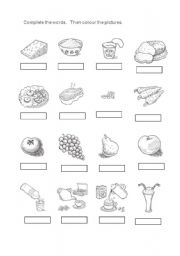 English Worksheet: Food
