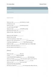 English Worksheet: Present Perfect Lyrics - Have You Ever?