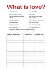 what is love - ESL worksheet by mercemel