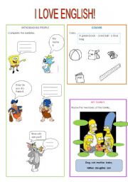 English worksheet: I LOVE ENGLISH!