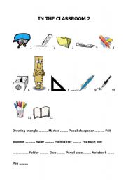 English worksheet: Build up your vocabulary - In the classroom 2