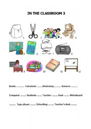 English Worksheet: Build up your vocabulary - In the classroom 3